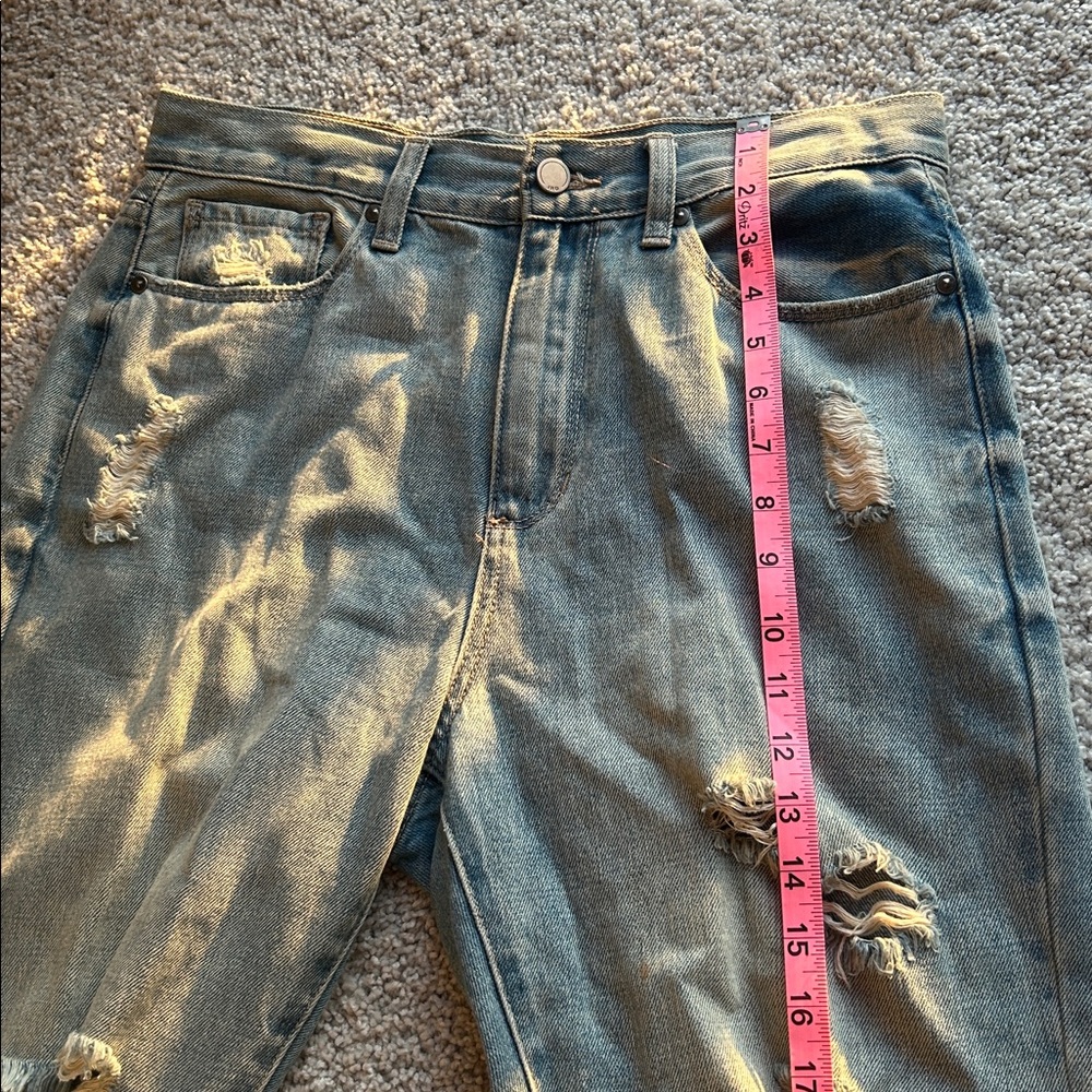 Distressed Blue/Gray Ripped Jeans - Picture 12 of 13